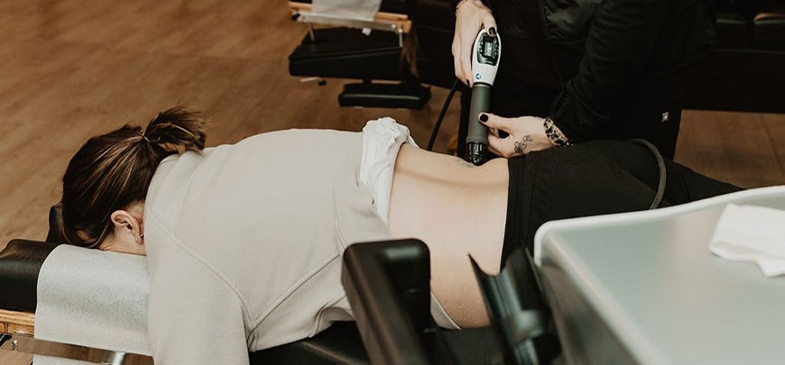 patient receiving shockwave therapy as part of the neuropathy treatment protocol at Monumental Health and Wellness in Colville